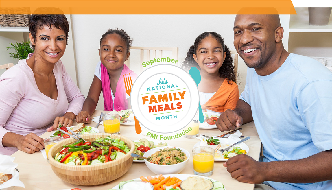 Bottom Banner of happy family having a meal together